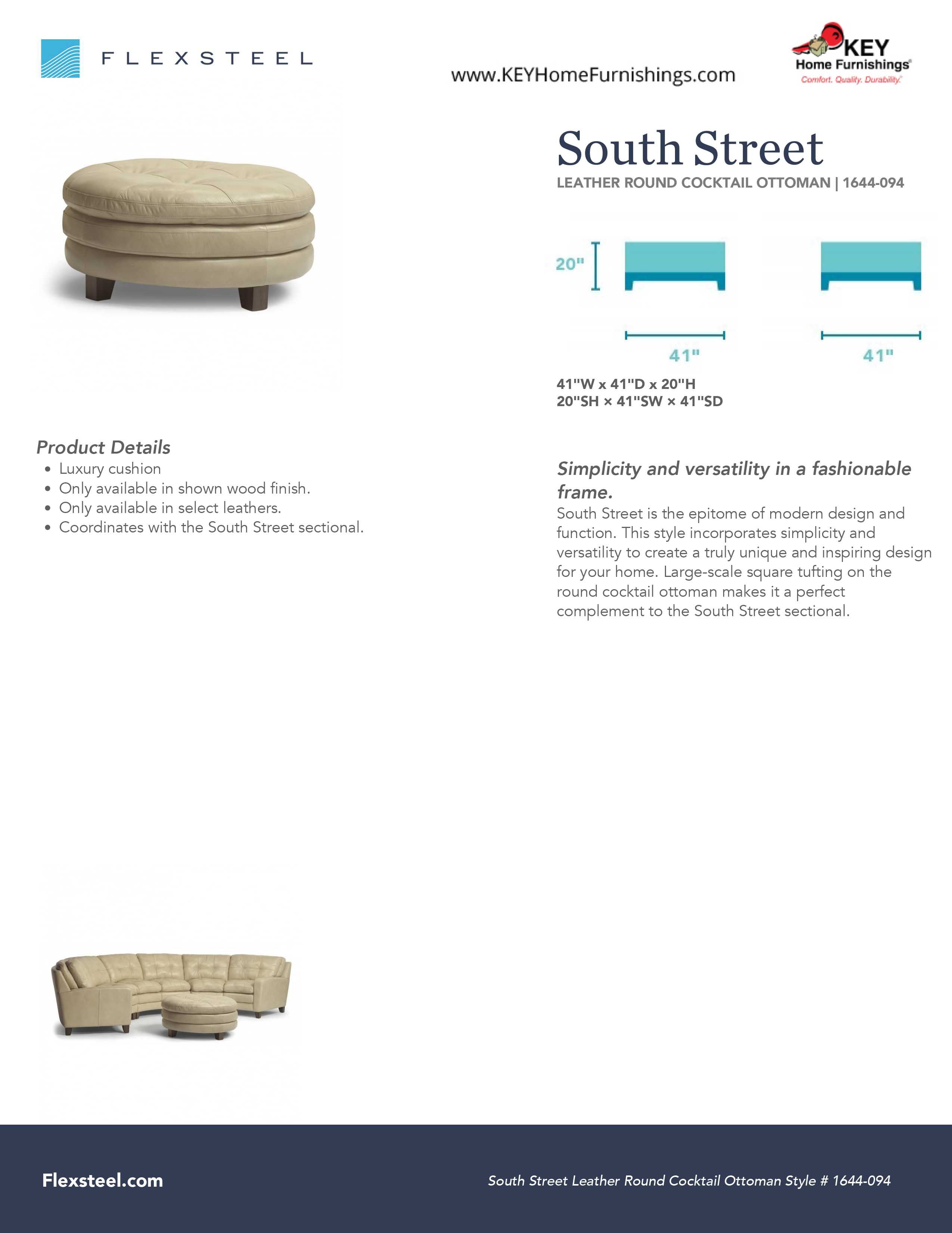 Flexsteel Furniture 1644-094 details and dimensions